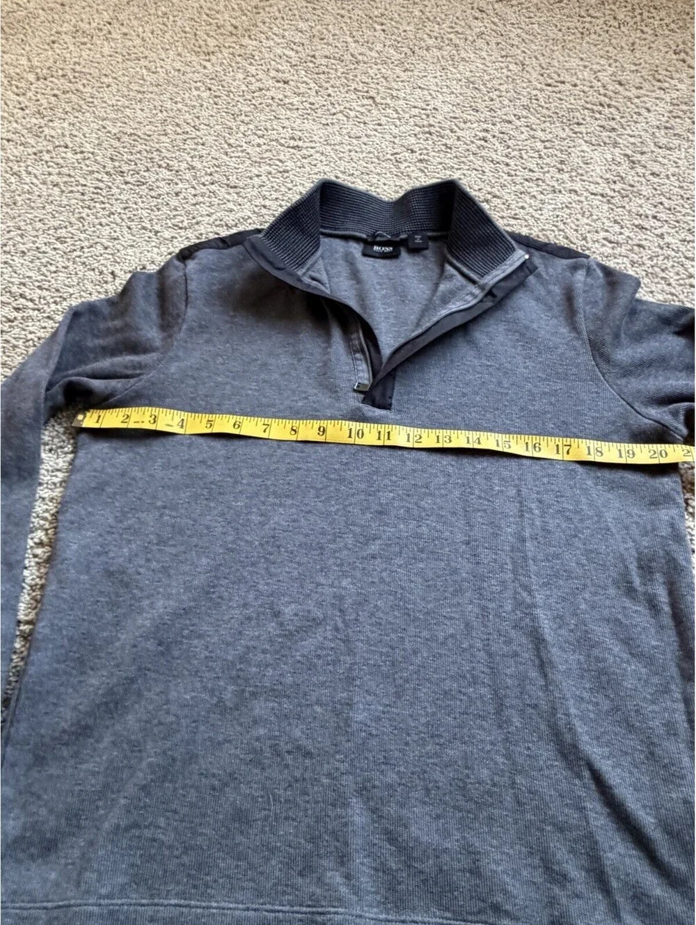 Men's Hugo Boss Sydney 55 Half Zip Pullover Long Sleeve Sweater Medium Dark Gray